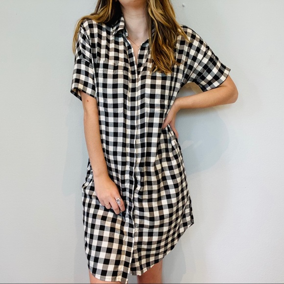 Madewell gingham button down pocket dress XS - Picture 2 of 9